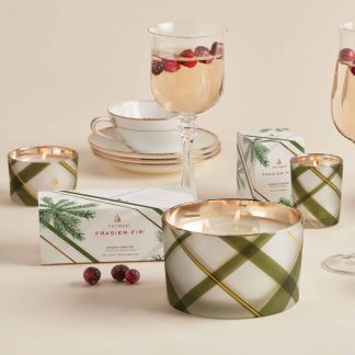 Frasier Fir? Frosted Plaid 3-Wick Candle
