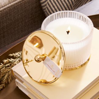 Frasier Fir® Gilded Frosted Wood Grain Candle